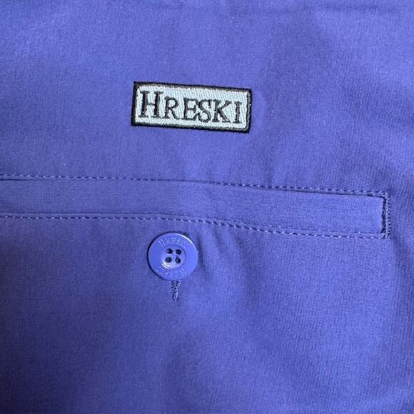 Hreski Mens Performance Golf Shorts Dk Blue Size 36 Button Front With Pockets - Picture 9 of 12